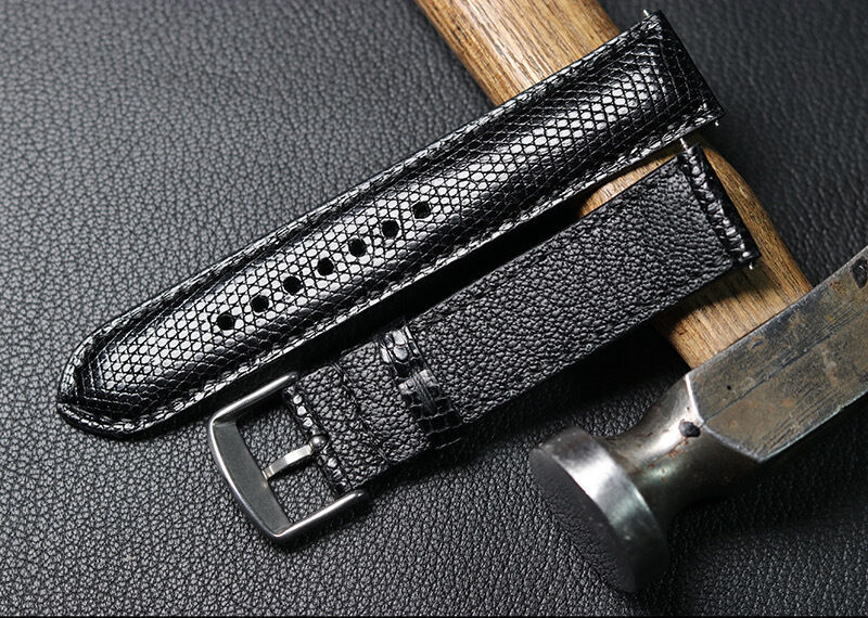 Genuine Calfskin Women Lizard Pattern Watch Band Leather Black Brown Red White 12 14 16 18 20mm