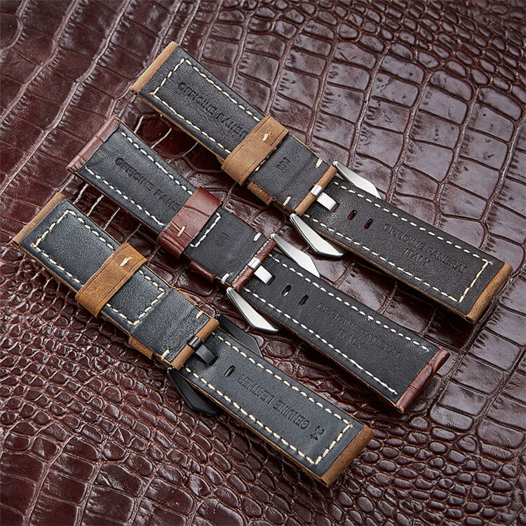 20mm 22mm 24mm 26mm Stocks Leather Watch Straps Men Smart Belt Watch Bands Wholesale