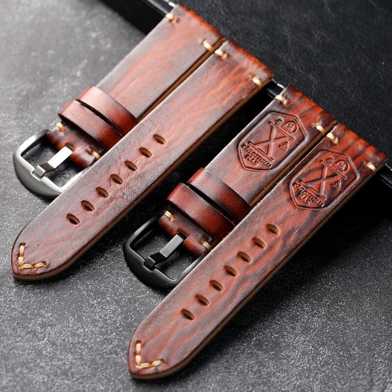 Genuine Leather Watch Bands Personality Wood Grain Strap for Watch Fashion Style Vintage Bracelet Leather Bands