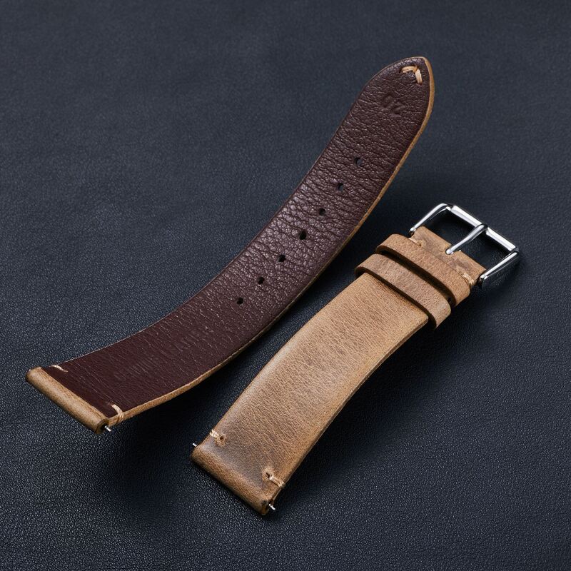 Crazy Horse Oil Leather Watch Straps 18mm 19mm 20mm 21mm 22mm Retro Cowhide Watch Band Bracelet Vintage Watch Bracelet