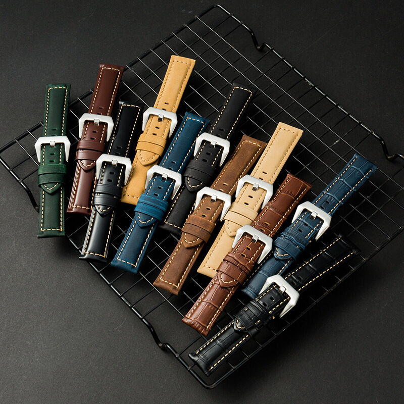 Waterproof Strap Top Grain Quick Release Genuine Leather Bands  Watch Straps Band for Men Women 18mm 20mm 21mm 22mm 23mm 24mm