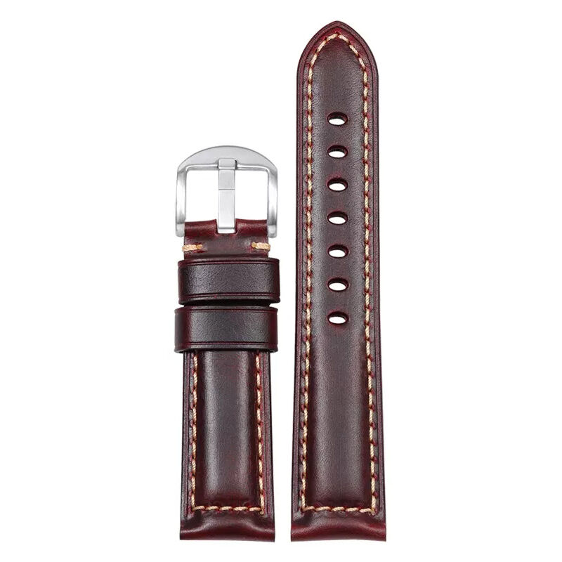 Vintage Genuine Waxed Leather Watch Bands 20mm 22mm 24mm Men's Watch Leather Straps Luxury Watch Accessories