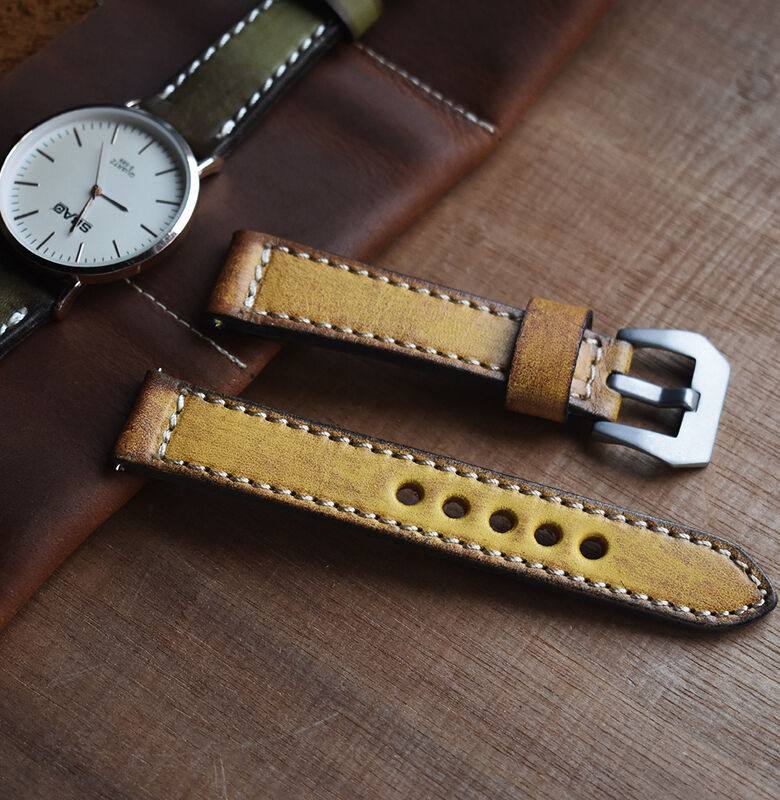 Handmade Vintage Genuine Leather Watch Strap Fashions Men Woman Watch Band 18/20/22/24mm
