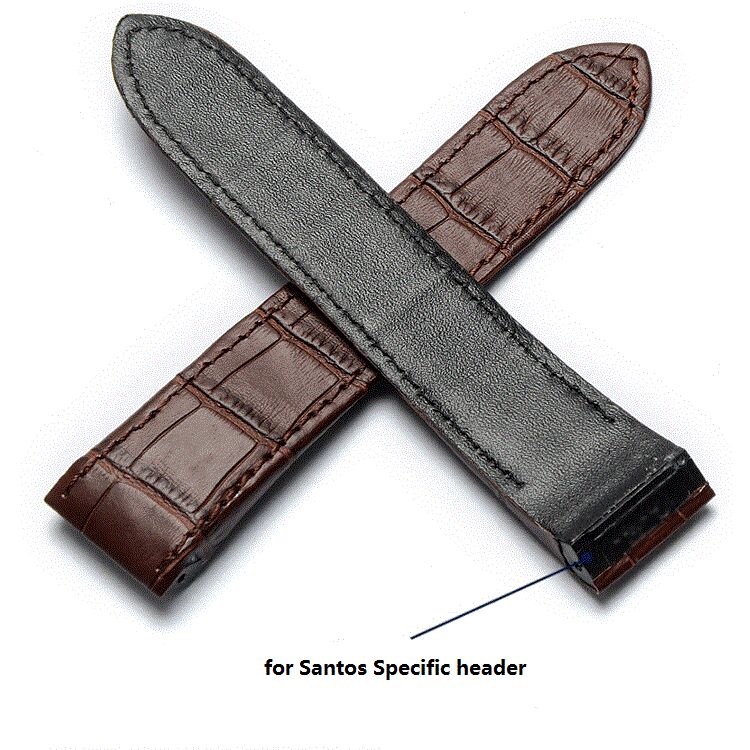 MAN Women Classic Leather Band Matching LUXURY Watch Wrist Watch Leather Bands for Santos 100 XL
