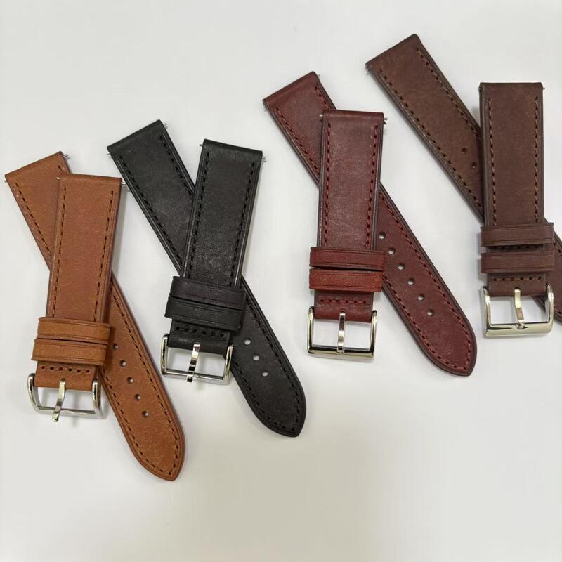 Quality Custom Quick Release Luxury Vintage Italy Imported Buttero Cow Leather Genuine Leather Watch Band Leather Watch Strap