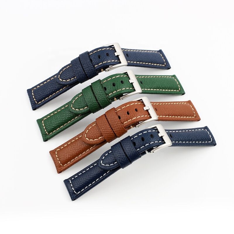 New Palm Print Genuine Leather Strap 20/22mm Different Colors Watch Band Higher Quality with Stainless Steel Buckle
