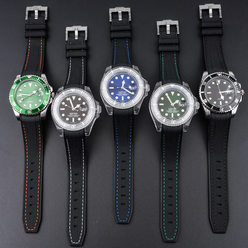 Luxury Waterproof Pattern Printed Sport 20mm Liquid Rubber Curved End Watch Bands Strap for MoonSwatch