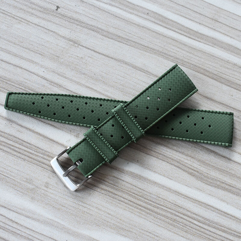 Customized logo Free Personalized Stock FKM Tropical Strap Fluorine Rubber Quick Release Watch Band 20mm 22mm