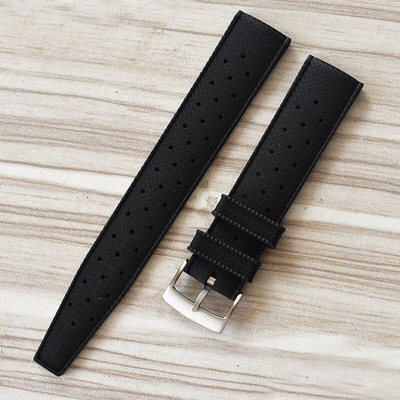 Customized logo Free Personalized Stock FKM Tropical Strap Fluorine Rubber Quick Release Watch Band 20mm 22mm