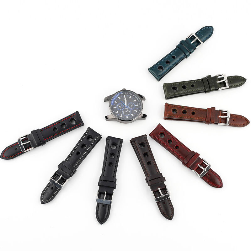 Vintage Crazy Horse Genuine Leather Watch Band 20mm 22mm 24mm Calfskin Straps Watchbands Brown Black Green Blue Bracelet Belt