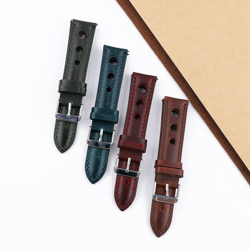 Vintage Crazy Horse Genuine Leather Watch Band 20mm 22mm 24mm Calfskin Straps Watchbands Brown Black Green Blue Bracelet Belt