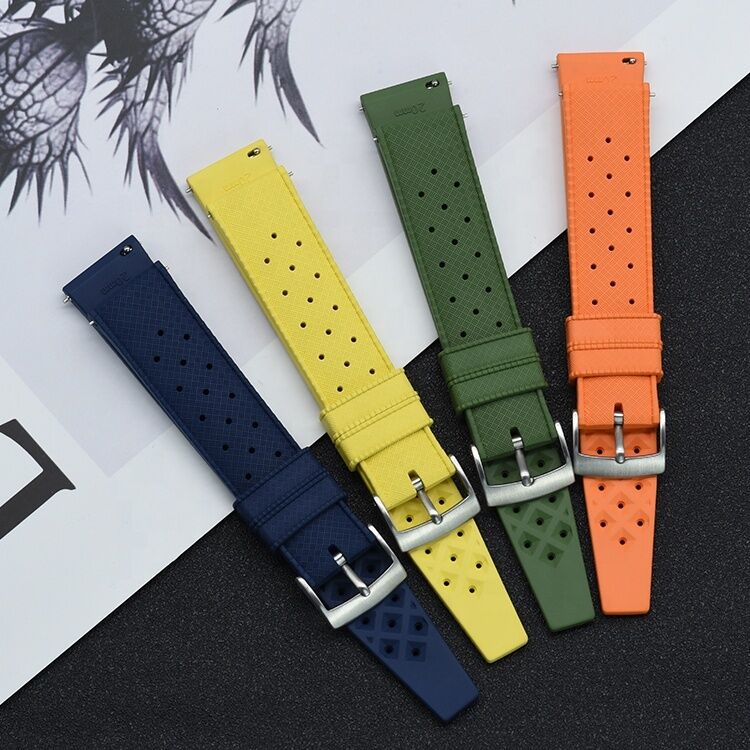 Quick Release Fluorine Tropical Wrist Bracelet Watch Strap Diver Watch Strap FKM Rubber Watch Strap