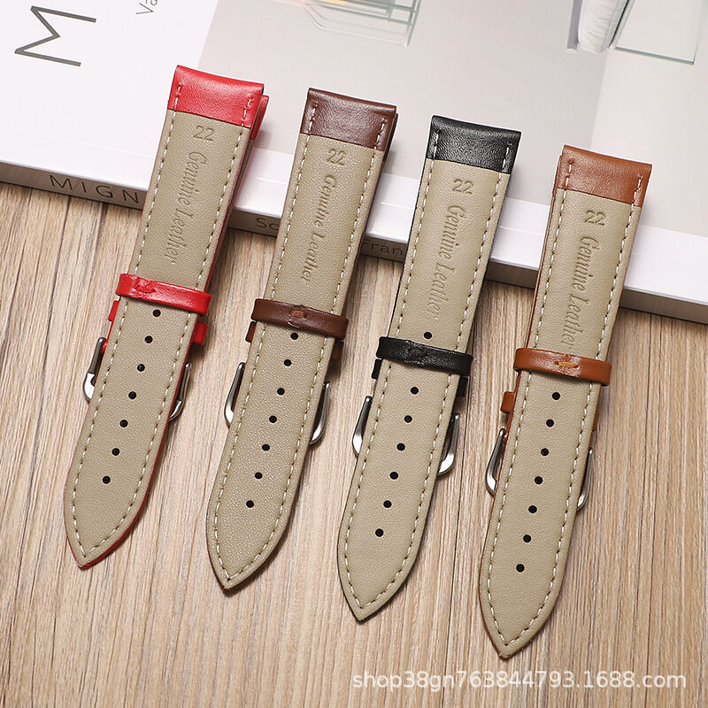 Wholesale Cheap Universal Genuine Leather Band 12 to 24mm Plain Cowhide Real Leather Watch Strap Replacements