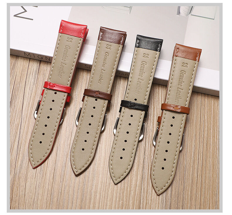 Wholesale Cheap Universal Genuine Leather Band 12 to 24mm Plain Cowhide Real Leather Watch Strap Replacements