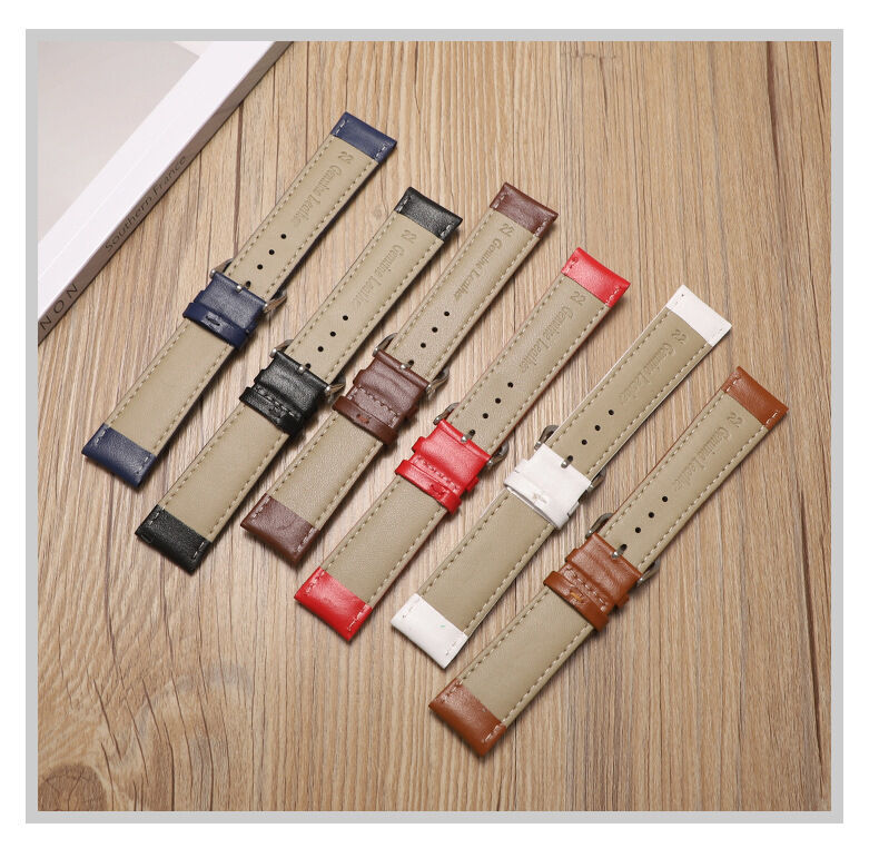 Wholesale Cheap Universal Genuine Leather Band 12 to 24mm Plain Cowhide Real Leather Watch Strap Replacements