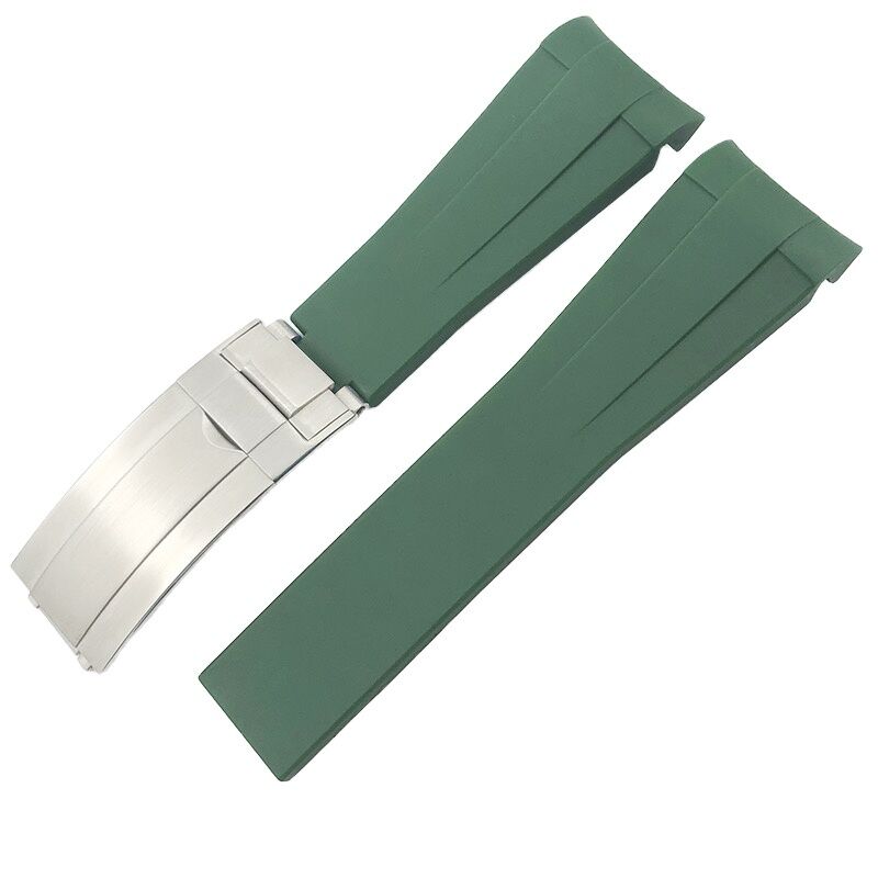 Custom 20mm Curved End Rubber Watch Strap for RLX Fluorine Rubber Watchbands 20 Mm Watch Bands for Omega X Swatch Moonswatch