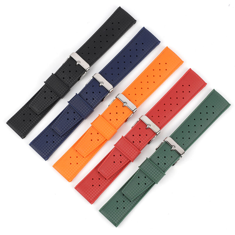 20mm 22mm Tropical Rubber Strap Soft Sport Silicone Wrist Band Men Waterproof Diving Breathable Replacement Watchband