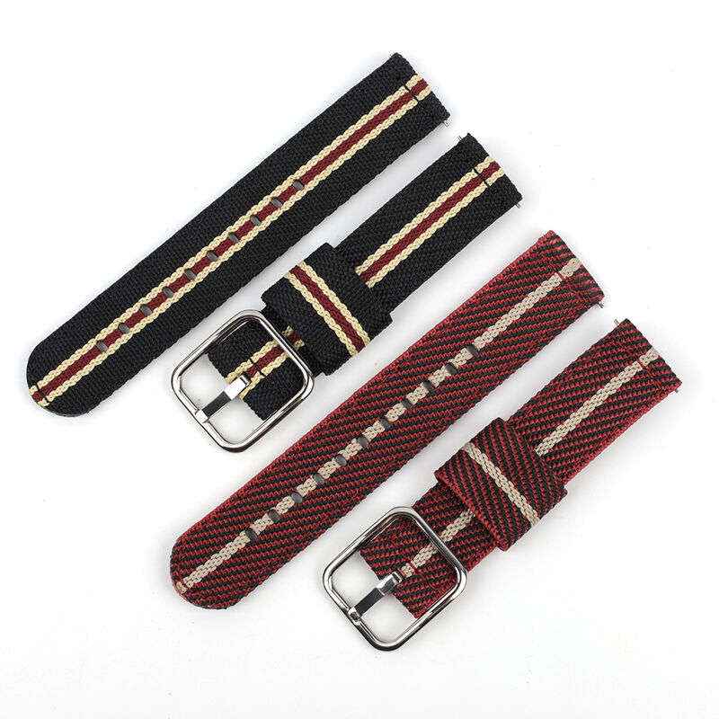 20mm 22mm Two Piece High Density Nylon Watch Straps with Quick Release Bars Men Replacement Bracelet Watch Accessories