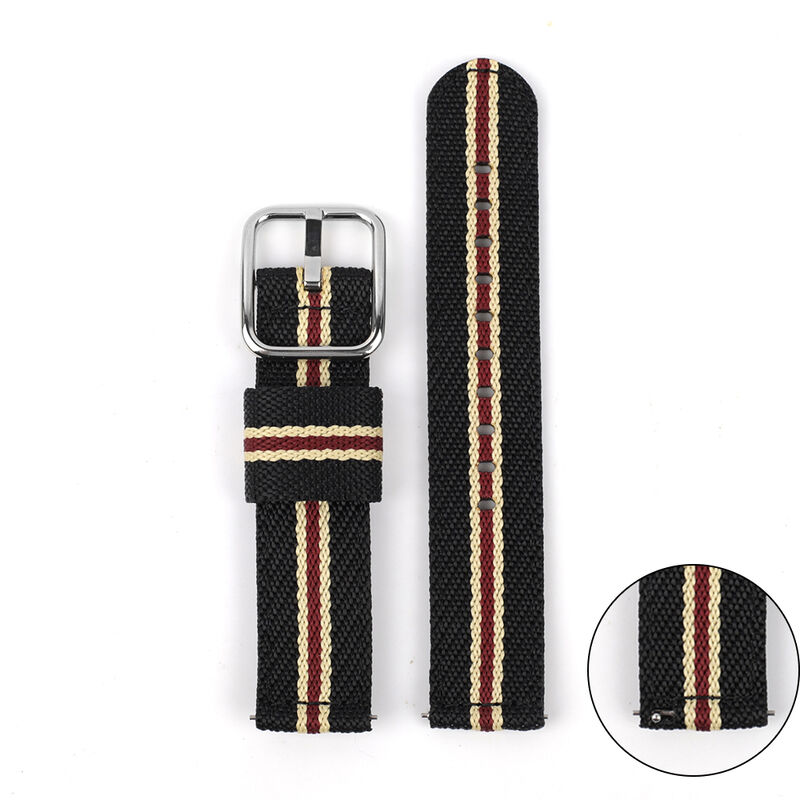 20mm 22mm Two Piece High Density Nylon Watch Straps with Quick Release Bars Men Replacement Bracelet Watch Accessories
