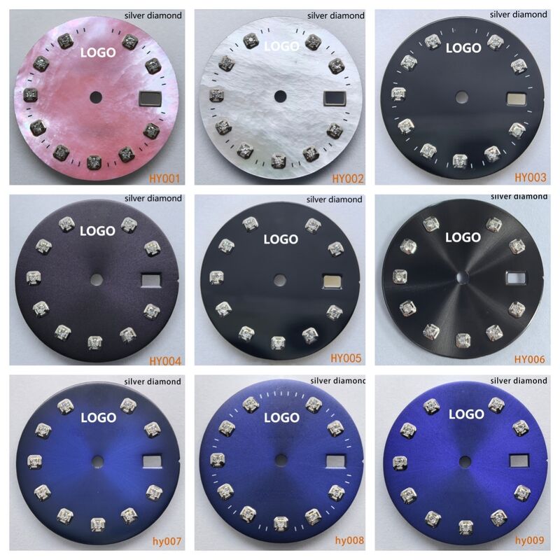 27.8mm Watch Dial With Silver Diamond for 36mm Watch 16234 16014 Fit for 3135 Movement, Afterrmarket Watch Repair Parts.