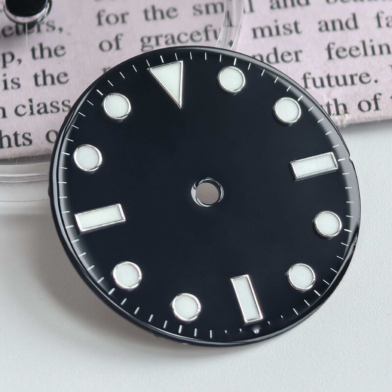 Blue Luminous SUB No Date Window Black Dial Watch Dial for 2836 3130 3230 Movement 40mm Watch case