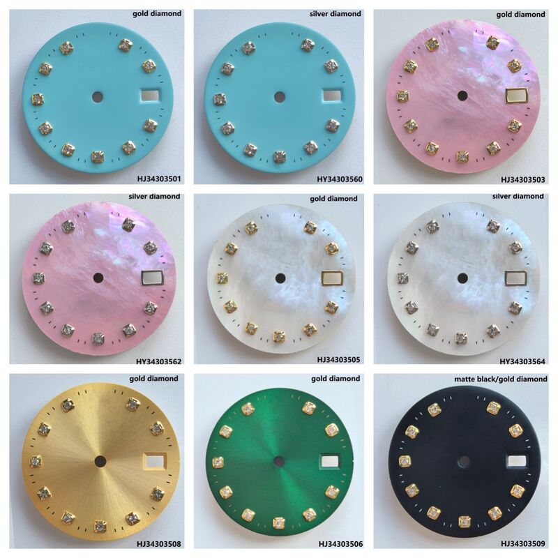 Watch Dial With Gold/silver Diamond for 34mm 15000 15200 115200 Watch 3035 3135  Movement. Afterrmarket Watch Repair Parts.