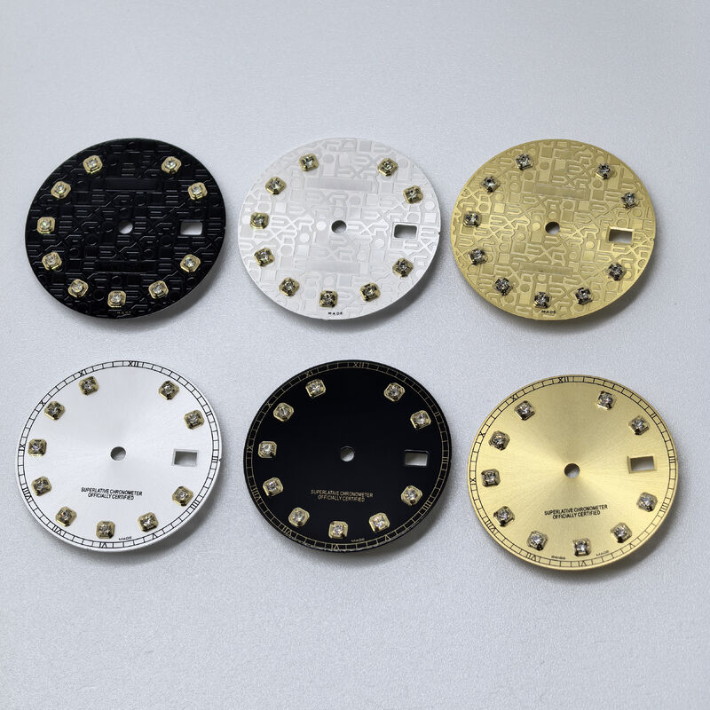 Watch Dial With Gold Diamond for 36mm Watch 16233 16013 Fit for 3135 Movement, Afterrmarket Watch Repair Parts.