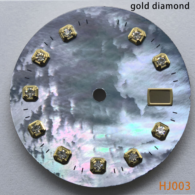 Watch Dial With Gold Diamond for 36mm Watch 16233 16013 Fit for 3135 Movement, Afterrmarket Watch Repair Parts.