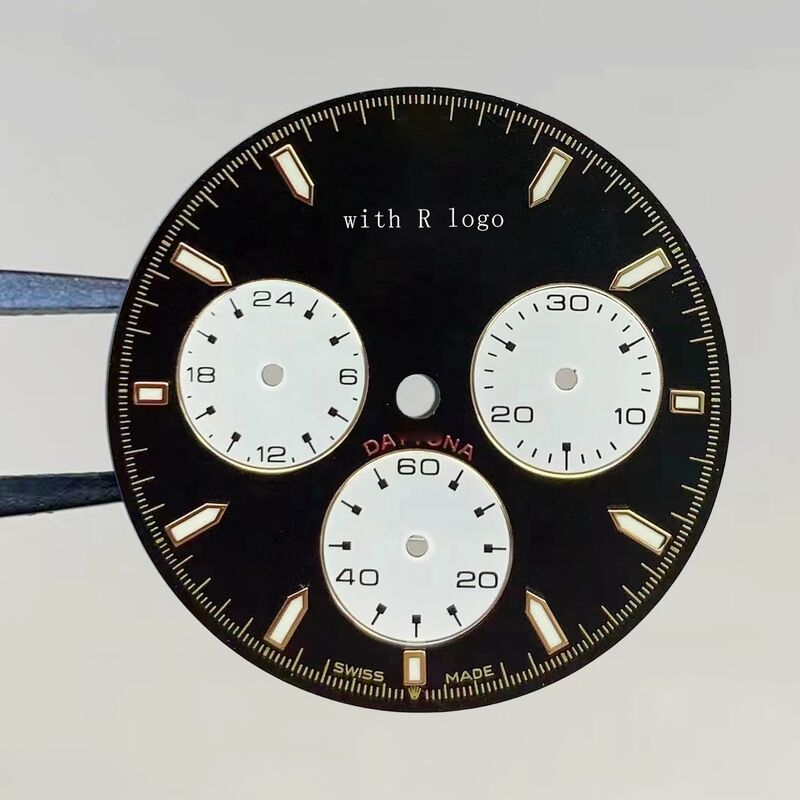 Top Watch Dial for Panda Day-tona 126500, Fit Dangdong 4130 4801 Movement, Aftermarket Watch Replacement