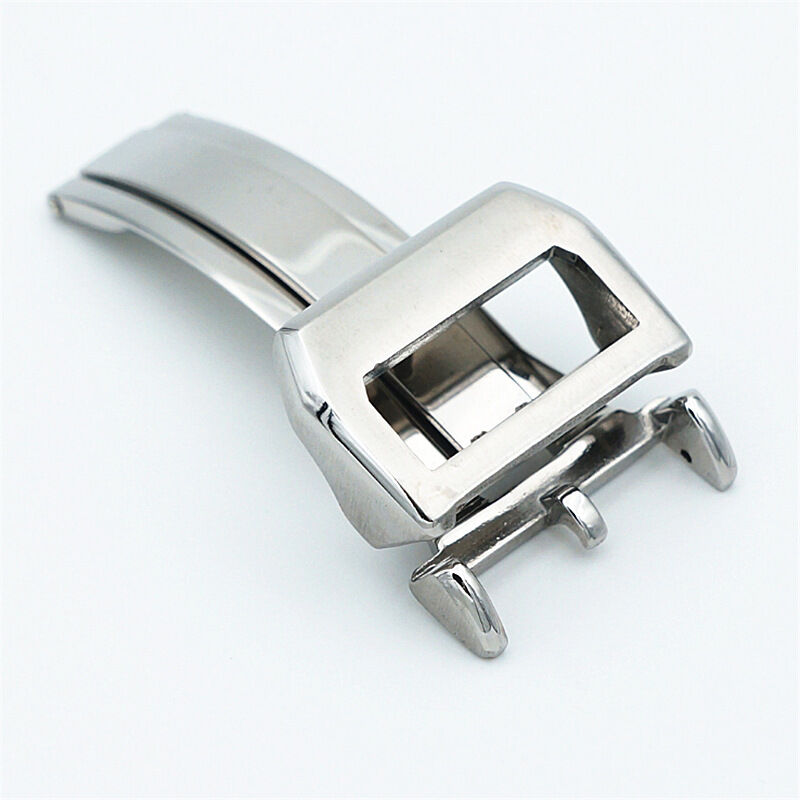 316L Leather Wrist Bracelet Band Strap 18mm Deployment Watch Clasp Buckle for IWC Pilot Watch Portuguese Aquatimer