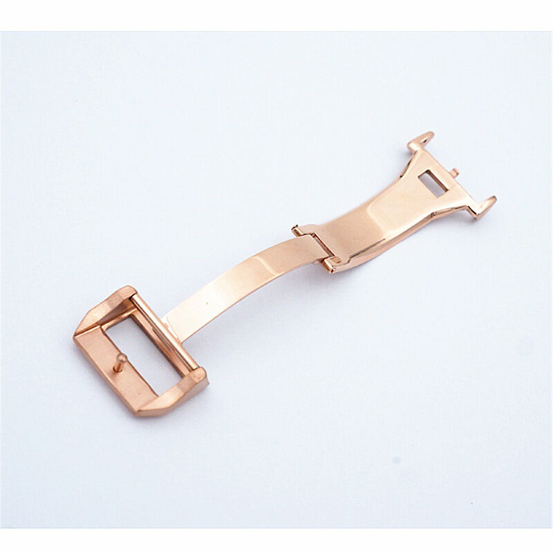 316L Leather Wrist Bracelet Band Strap 18mm Deployment Watch Clasp Buckle for IWC Pilot Watch Portuguese Aquatimer