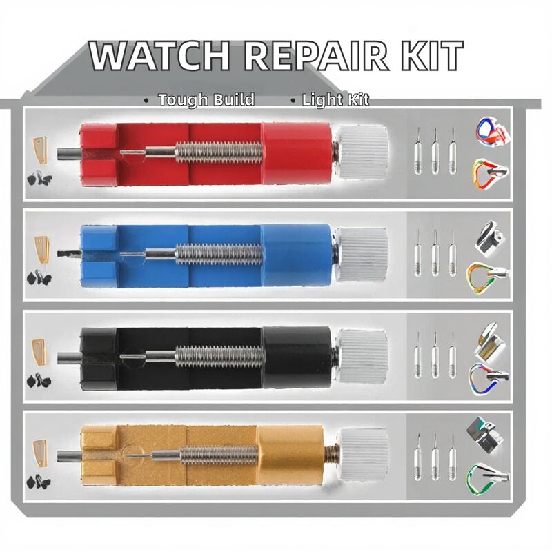 Stainless Steel Watch Repair Tool Kit Metal Case Opener Adjuster Pins Bracelet Link Watch Strap Band Remover Set