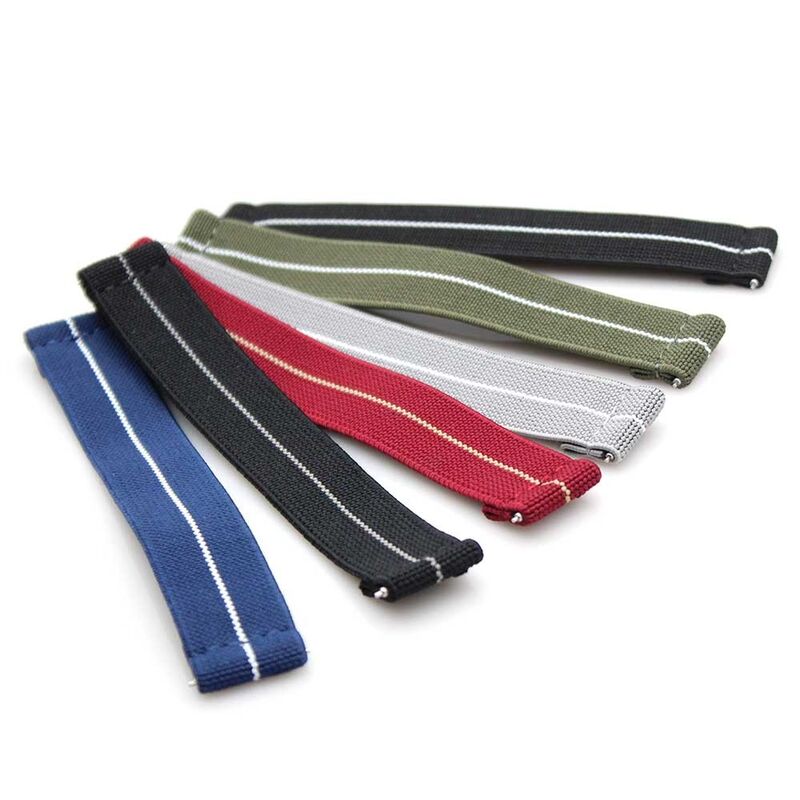 2024 New Striped Nylon Watch Band Elastic Solo Loop Band for MoonWatch Parechuite Watch Strap Quick Release 20MM 22MM