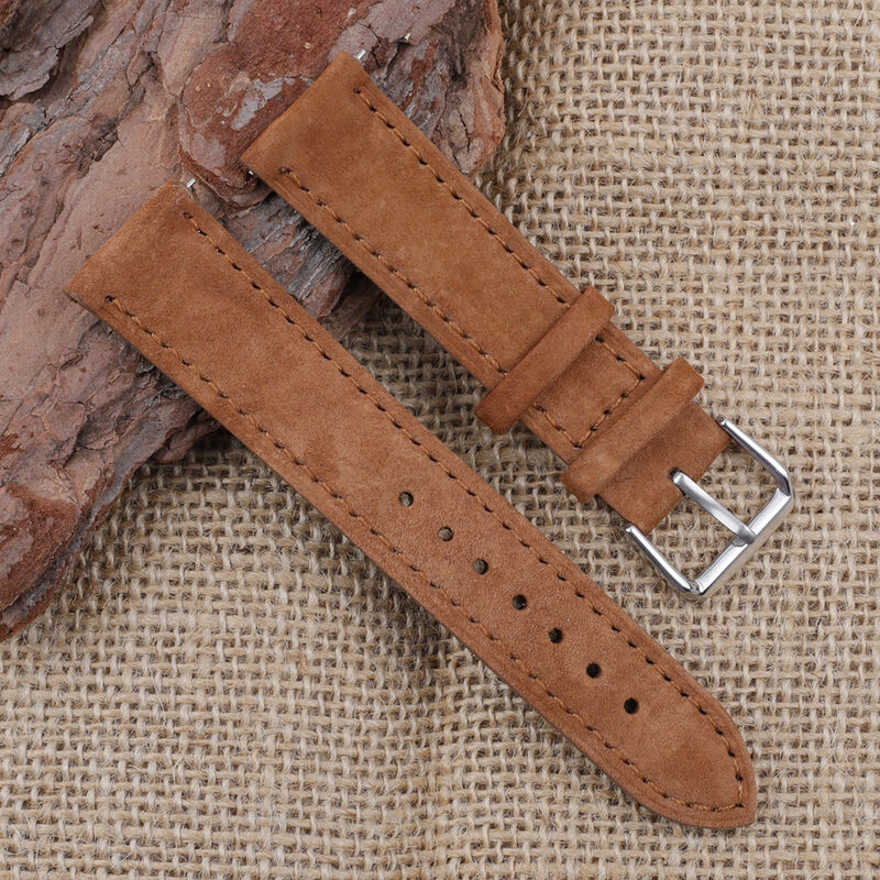 16mm 18mm 19mm 20mm 22mm 24mm Soft Suede Leather Watch Band Blue Watch Straps Stainless Steel Buckle Watch Accessories
