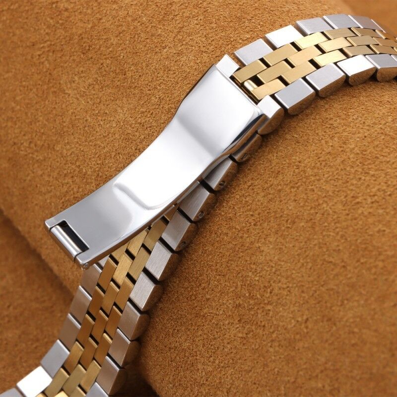 Compatible for Rlex Stainless Steel Solid Watch Band Datejust Curved Five-Bead Bracelet 20mm Men and Women Steel Watch Band
