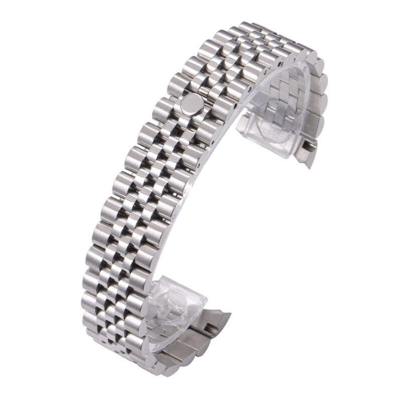 Compatible for Rlex Stainless Steel Solid Watch Band Datejust Curved Five-Bead Bracelet 20mm Men and Women Steel Watch Band