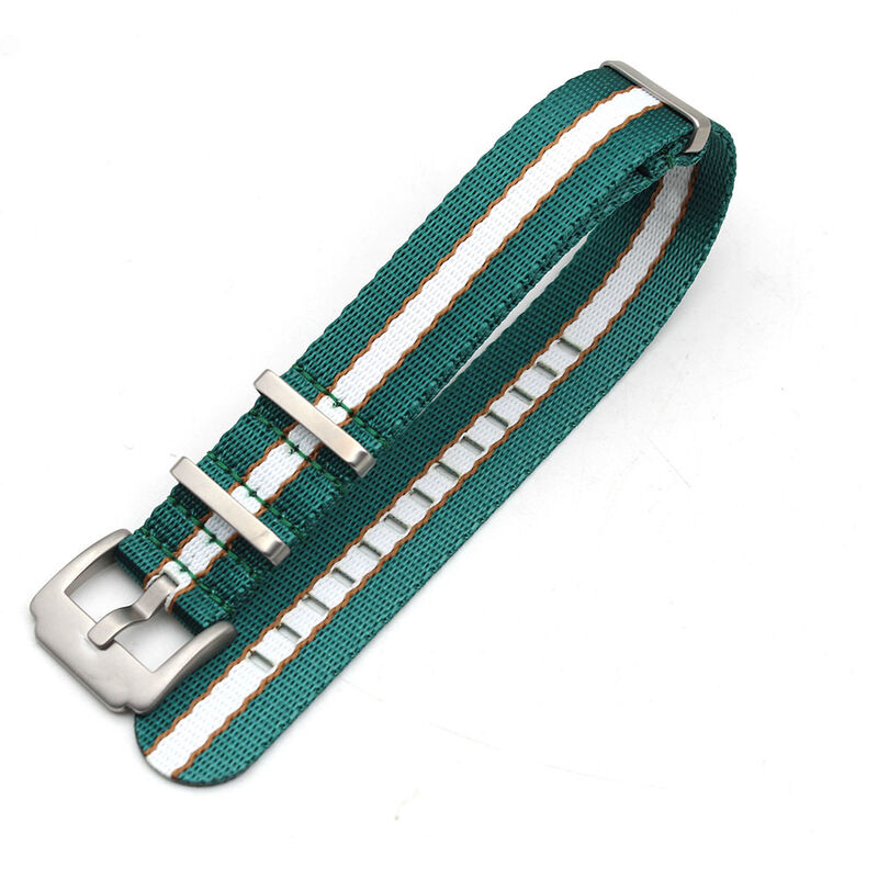 Luxury 1 Piece Replacement Nylon Seatbelt Band 22mm 1.4mm Thickness Fabric Watch Strap with Stainless Steel Buckle for Watches