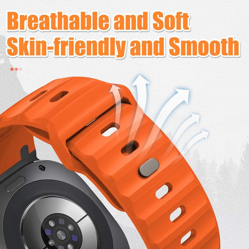 For Samsung Watch 7 Ultra 47  mm Silicone Rubber Watch Band Soft Sport Strap Classic Adjustable Luxury Watch Band
