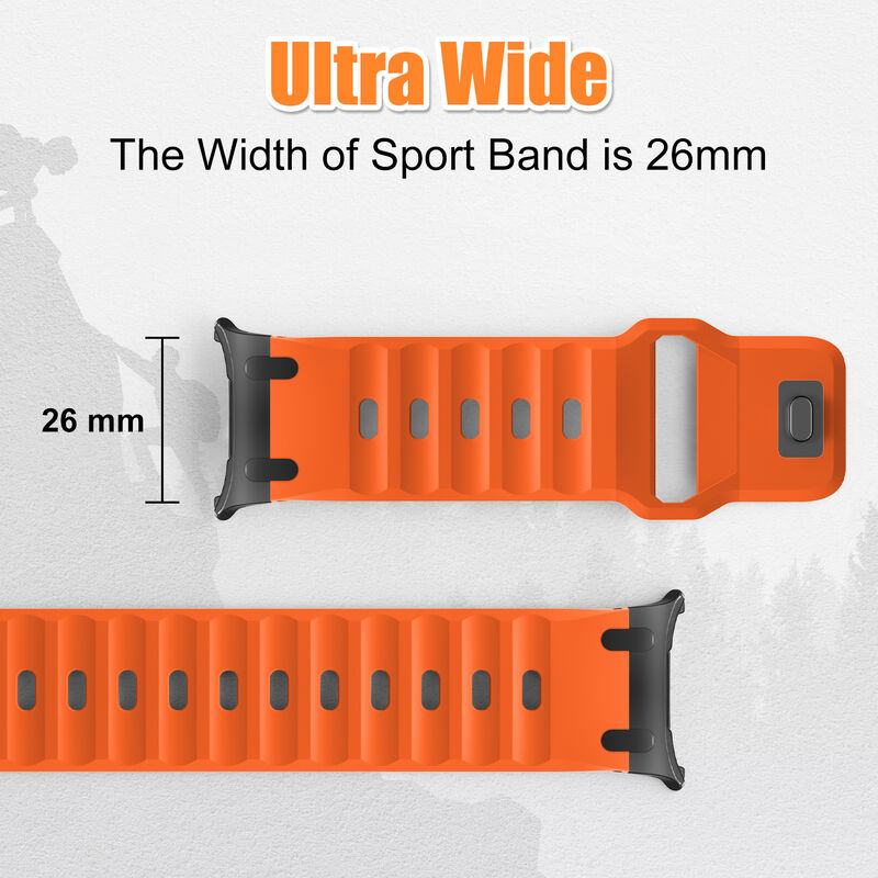 For Samsung Watch 7 Ultra 47  mm Silicone Rubber Watch Band Soft Sport Strap Classic Adjustable Luxury Watch Band