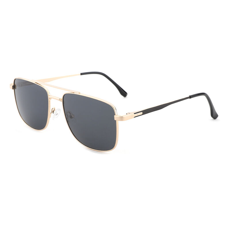 High Quality Mens Polarized Designer Sunglasses Double Bridge Metal Shades Sun Glasses Luxury Men Driving Sunglasses