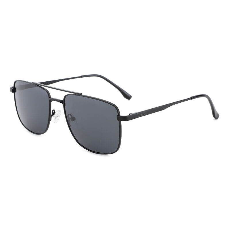 High Quality Mens Polarized Designer Sunglasses Double Bridge Metal Shades Sun Glasses Luxury Men Driving Sunglasses