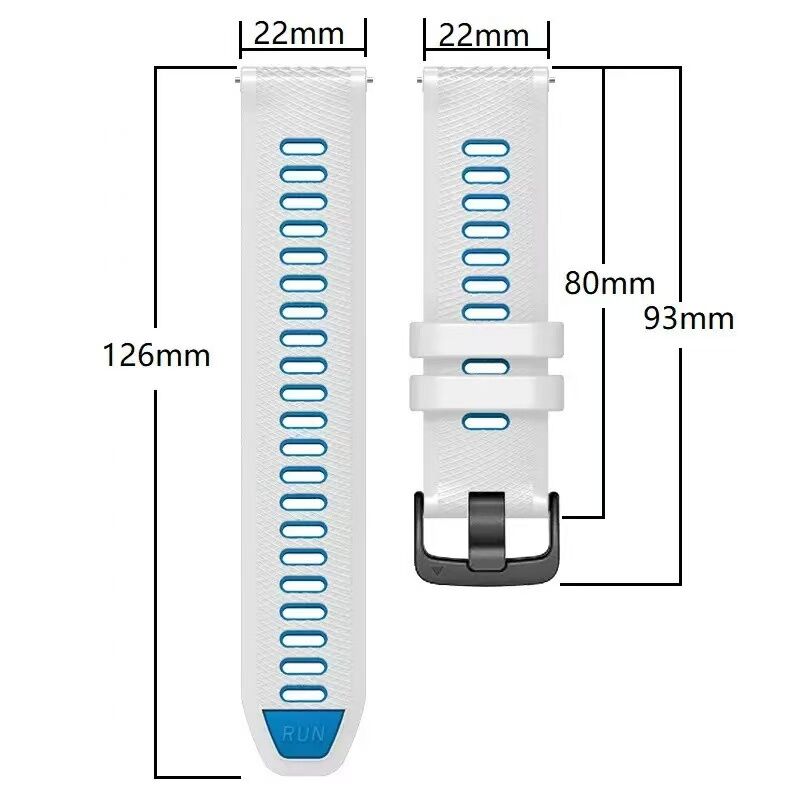 New Released Hot Seller 22mm Double Color  Silicone Watch Strap for Garmin Watch Forerunner 265 Watch Band