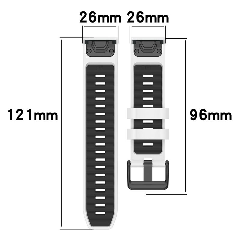 22mm 26mm Silicone Sports Watch Bands for Garmin Fenix 8 47mm 51mm Watch Replacement Rubber Straps Dual Color Wristband