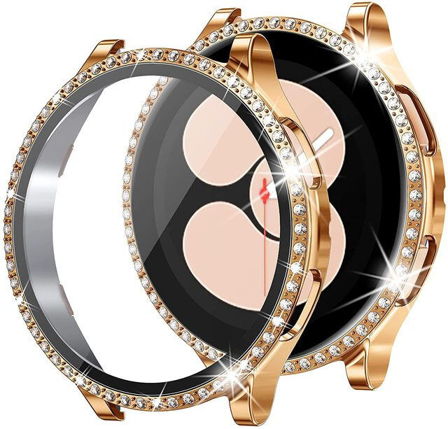 Bling Single Row Diamonds All in One Screen Protector for Samsung Galaxy Watch 5 40mm 44mm Watch 5 Pro 45mm Watch Cover Case