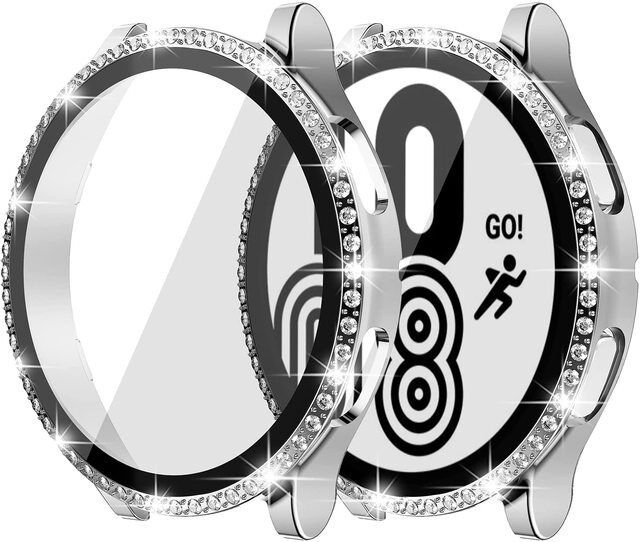 Bling Single Row Diamonds All in One Screen Protector for Samsung Galaxy Watch 5 40mm 44mm Watch 5 Pro 45mm Watch Cover Case