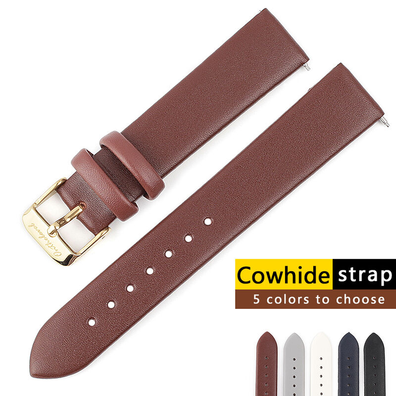 12/14/16/18/20mm Genuine Leather Ladies Smooth Watch Strap Belt Suitable for DW Watches for galaxy Watch Gear S3