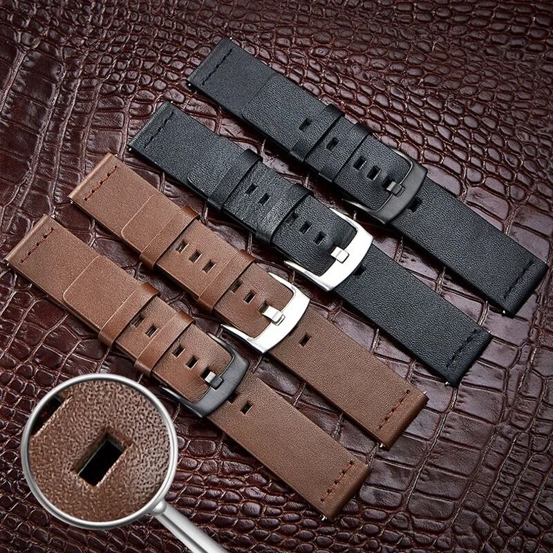 20mm 22mm Genuine Leather for Samsung Galaxy Watch 3 46mm 42mm Active 2 40 44 Gear S3 for Huawei Watch Correa Bracelet