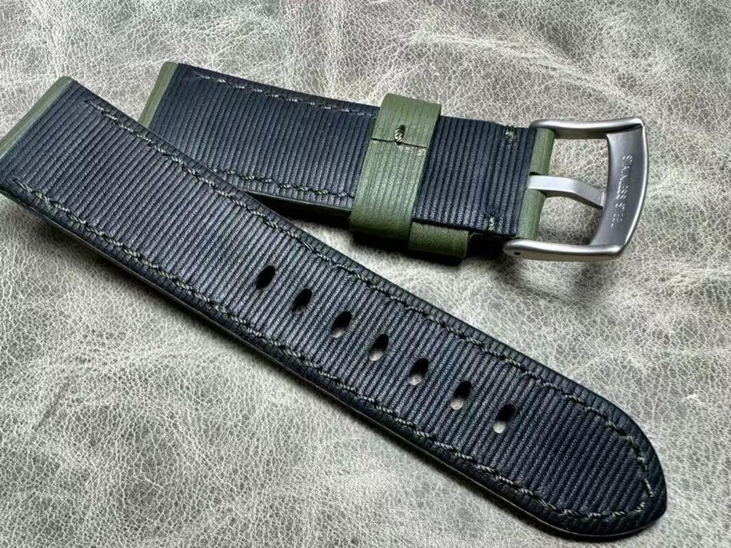 Custom 24mm  Luxury Vintage Sport Watchband Microfiber Italy Imported Pueblo Genuine Cow Leather Watch Band Strap