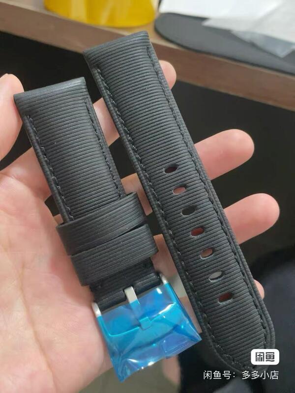 Custom 24mm  Luxury Vintage Sport Watchband Microfiber Italy Imported Pueblo Genuine Cow Leather Watch Band Strap