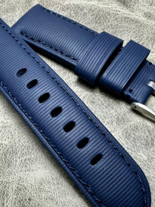 Custom 24mm  Luxury Vintage Sport Watchband Microfiber Italy Imported Pueblo Genuine Cow Leather Watch Band Strap
